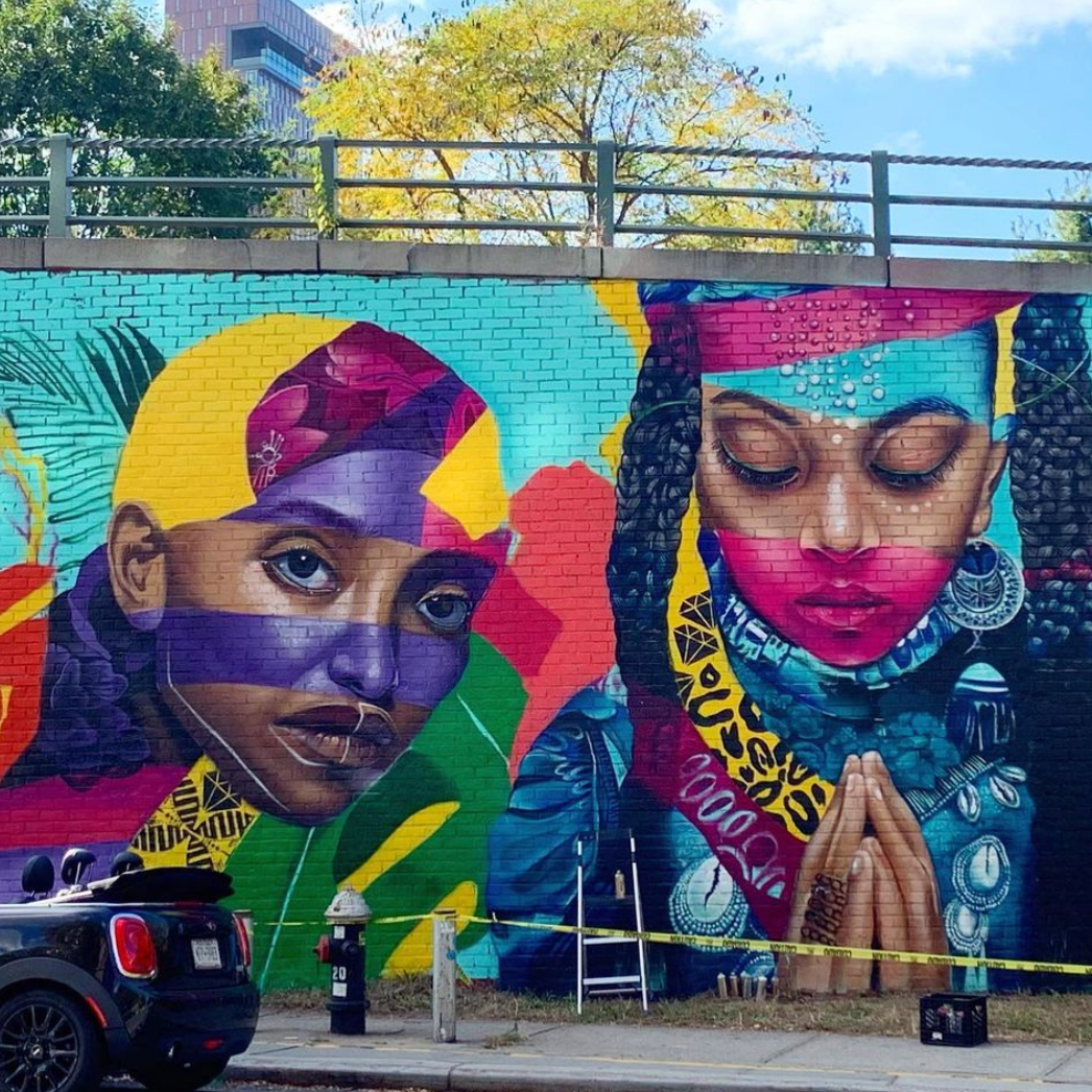 Dumbo Walls: Murals for the Movement / Back to the Essence, Brooklyn by Victor 'Marka27' Quinonez
